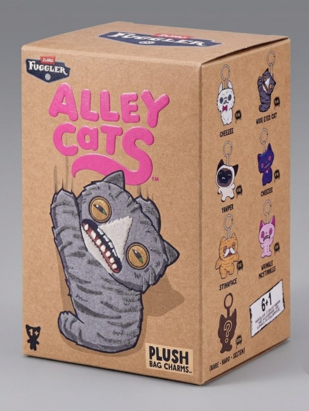 NWT Fuggler Alley Cat Keyring 5" Plush Bag Charm Clip ZURU NIB
